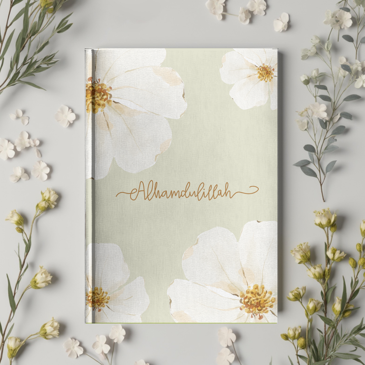 Alhamdulillah Islamic Journal: Pink/Green Floral Muslim Planner, Eid Gift