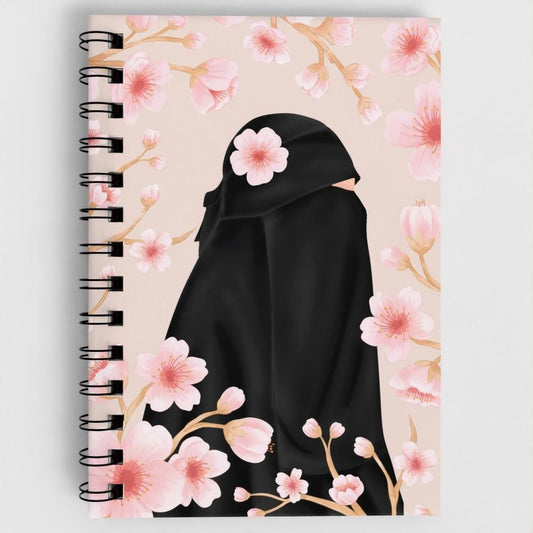 A5 Islamic Niqabi Spiral Journal: Floral Muslim Notebook