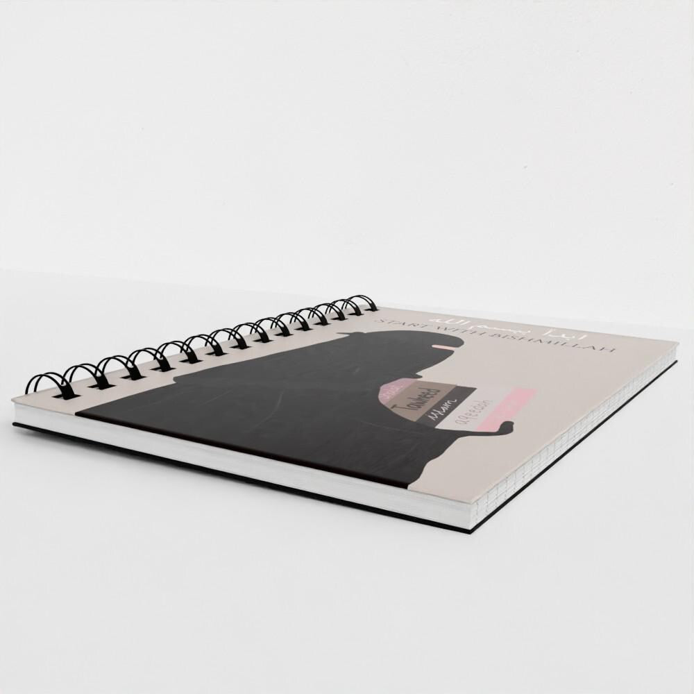 A5 Islamic Bishmillah Spiral Journal: Niqabi Muslim Notebook