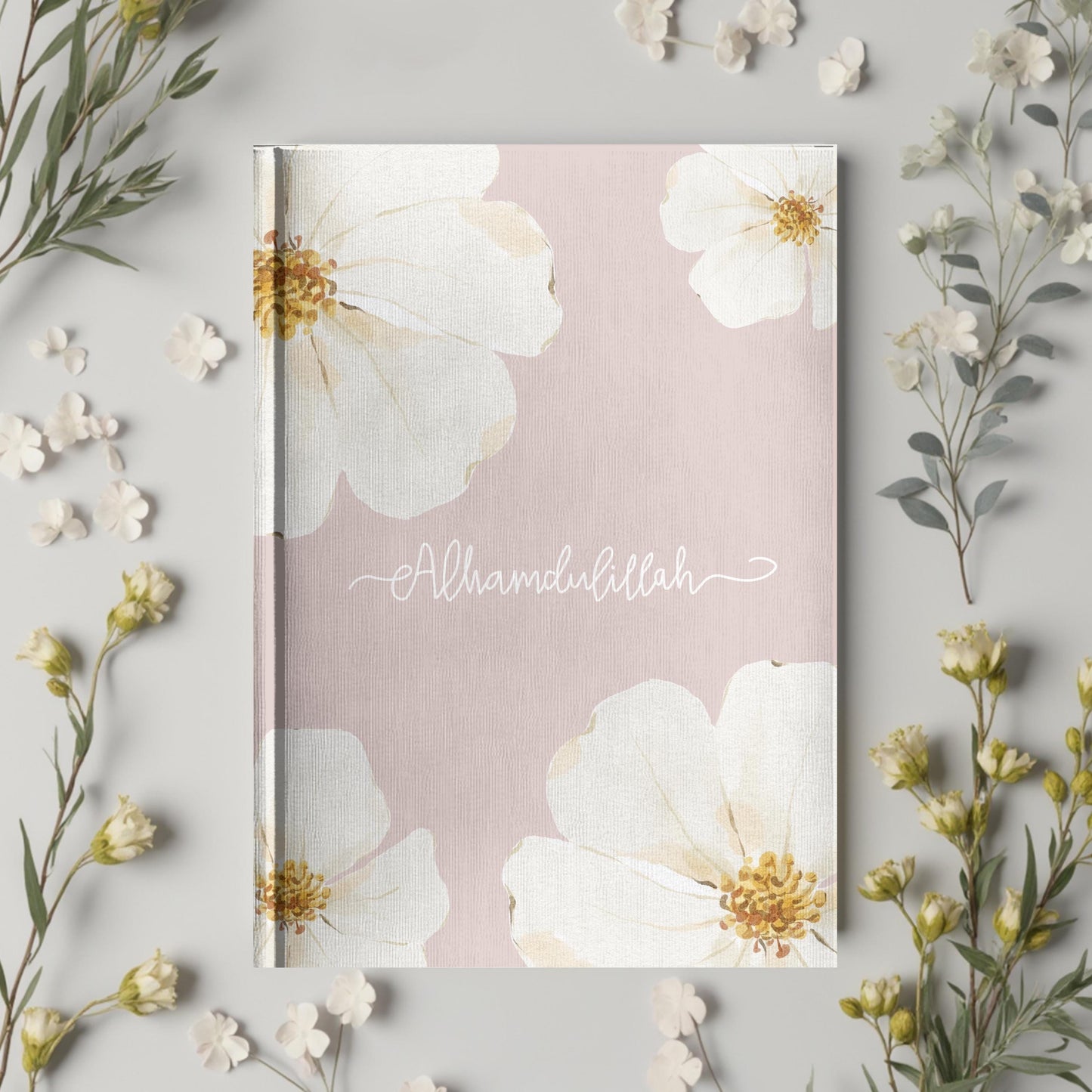 Alhamdulillah Islamic Journal: Pink/Green Floral Muslim Planner, Eid Gift